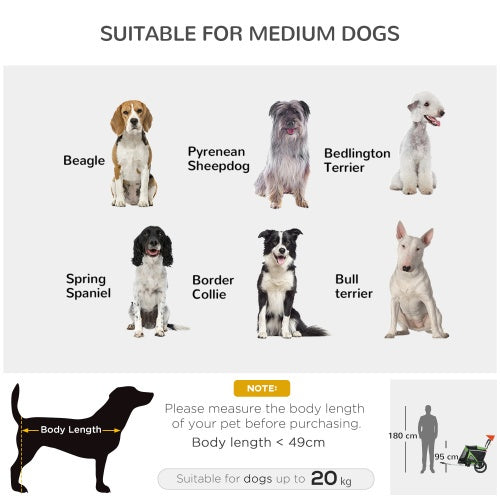 Aosom 2-in-1 Foldable Dog Bike Trailer & Stroller – Green