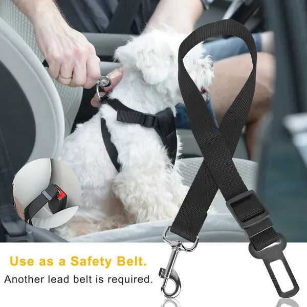 Adjustable Pet Seat Belt Leash – 2-Pack Safety Leads for Dogs