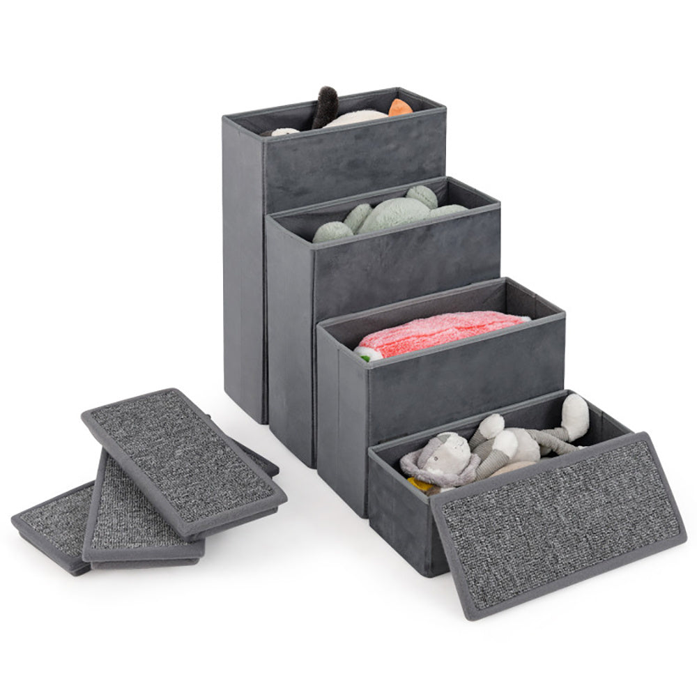 4-Step Foldable Dog Stairs with Adjustable Height