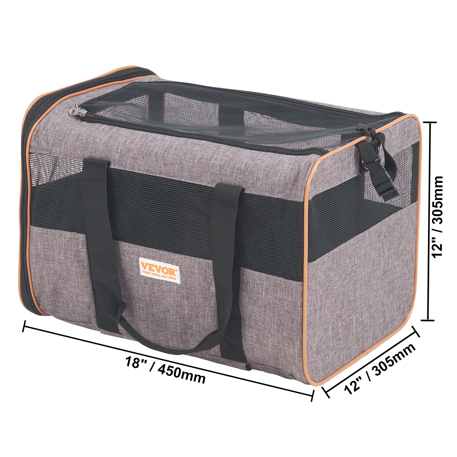 VEVOR Airline-Approved Rolling Cat Carrier – Grey