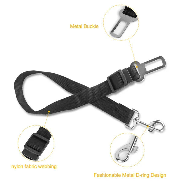 Adjustable Pet Seat Belt Leash – 2-Pack Safety Leads for Dogs