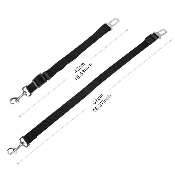 Adjustable Pet Seat Belt Leash – 2-Pack Safety Leads for Dogs
