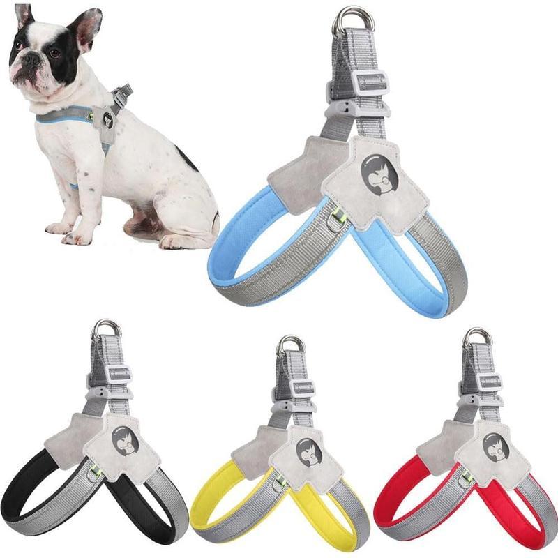 Adjustable No-Pull Pet Harness with Leather Leash – Comfortable & Reflective
