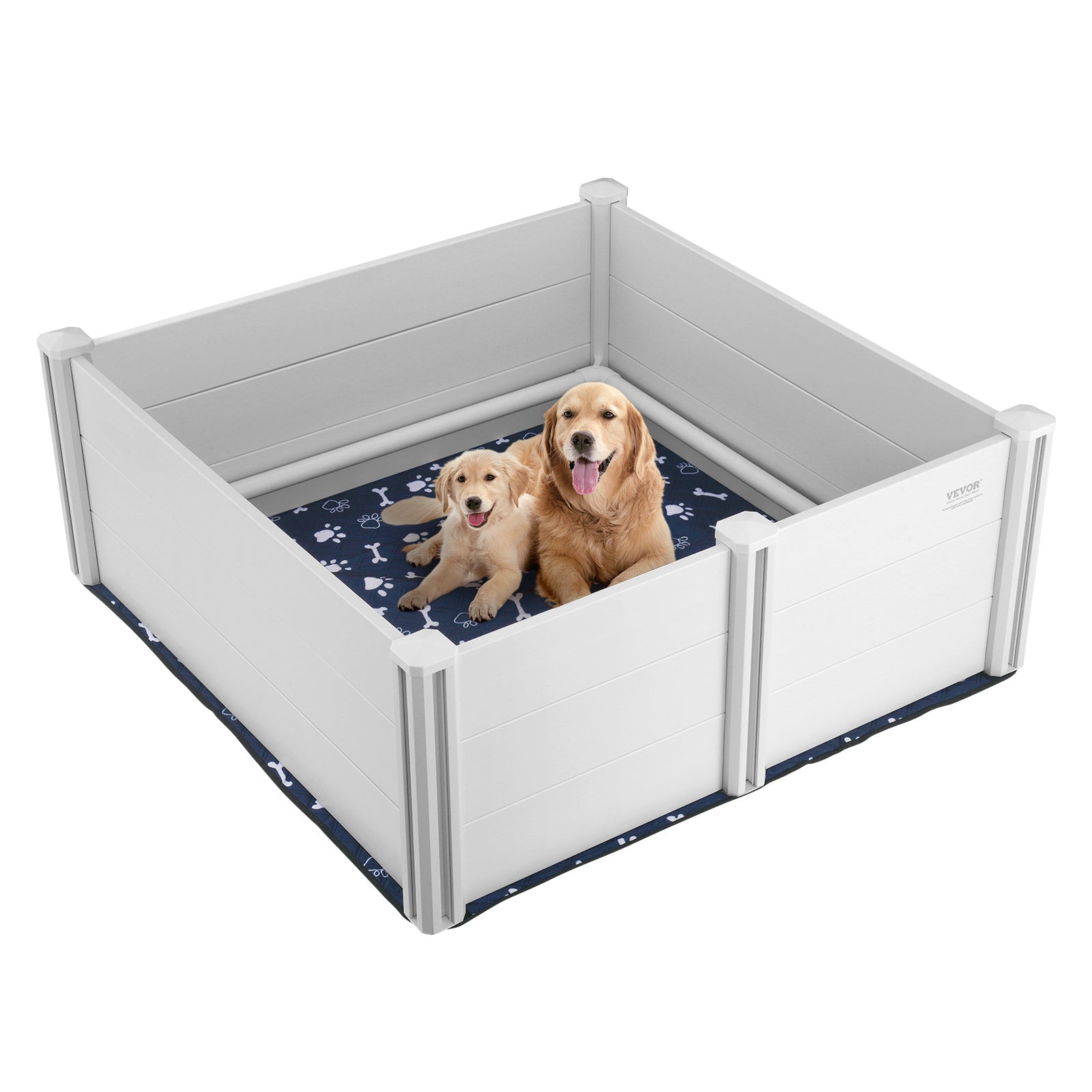 Dog Whelping Box with Rails – 48×48×18.1 in