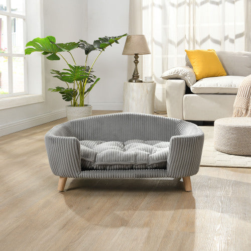 Elevated Dog Bed Frame with Foam – Small Dogs, Gray