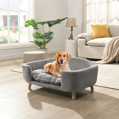 Elevated Dog Bed Frame with Foam – Small Dogs, Gray