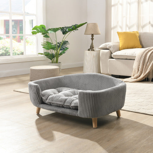 Elevated Dog Bed Frame with Foam – Small Dogs, Gray
